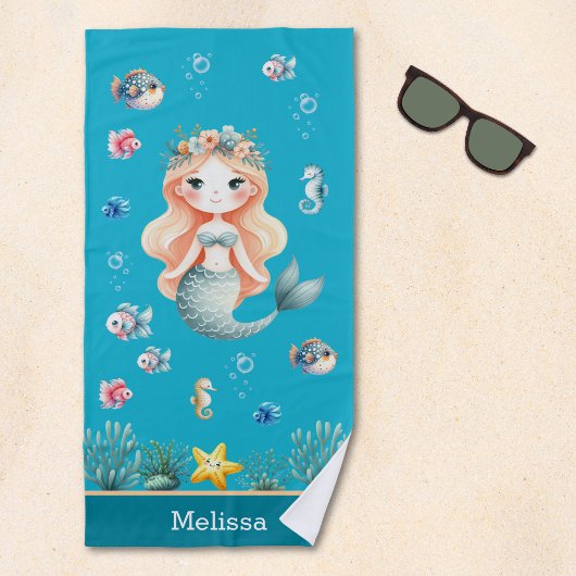 Personalized Mermaid Under the sea for Girl Strandlaken