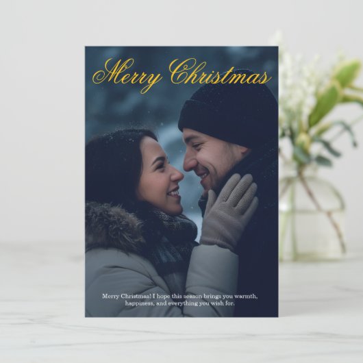 Personalized Merry Christmas Card Bedankkaart (Staand voorkant)