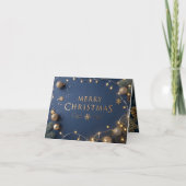 Personalized Merry Christmas Card in Elegant Gold  Bedankkaart (Voorkant)