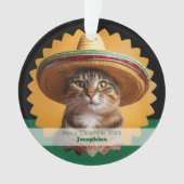 Personalized Merry Christmas Cat  Ornament (voorkant)