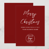 Personalized Merry Christmas Company Logo Feestdagenkaart (Voorkant / Achterkant)