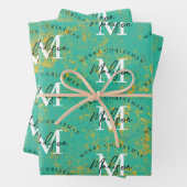 Personalized Merry Christmas Copper Monogram Inpakpapier Vel (In situ)