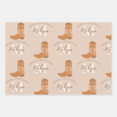 Personalized Merry Christmas Cowboy Boots Monogram Inpakpapier Vel (Voorkant)