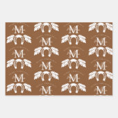 Personalized Merry Christmas Cowboy Girl Monogram  Inpakpapier Vel (Voorkant)