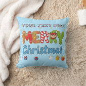 Personalized Merry Christmas Custom Text Holiday  Kussen (Deken)