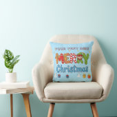 Personalized Merry Christmas Custom Text Holiday  Kussen (Stoel)