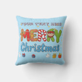 Personalized Merry Christmas Custom Text Holiday  Kussen (Achterkant)