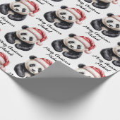 Personalized Merry Christmas Cute Panda Bear Cadeaupapier (Hoek)