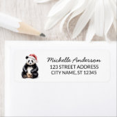 Personalized Merry Christmas Cute Panda Bear       Etiket (Insitu)