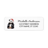 Personalized Merry Christmas Cute Panda Bear       Etiket (Voorkant)