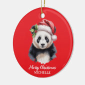 Personalized Merry Christmas Cute Panda Bear Keramisch Ornament (Links)
