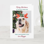 Personalized Merry Christmas Dog Mom Pet Photo Feestdagen Kaart (Voorkant)