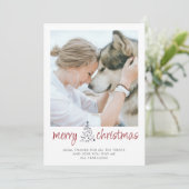 Personalized Merry Christmas Dog Mom Pet Photo Feestdagenkaart (Staand voorkant)