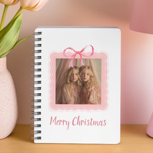 Personalized Merry Christmas Family Photo Notebook Notitieboek