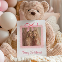 Personalized Merry Christmas Family Photo Postcard