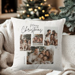 "Personalized Merry Christmas Four-Photo Collage  Kussen<br><div class="desc">Celebrate the season with the Personalized Merry Christmas Four-Photo Collage Pillow Gift! This festive pillow features a stylish design that showcases four cherished photos, adding a personal touch to your holiday decor. Perfect as a heartfelt gift for loved ones or a cozy addition to your own home, this pillow combines...</div>