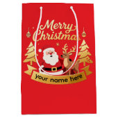 Personalized Merry Christmas Gift Bag  Medium Cadeauzakje (Voorkant)