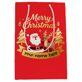 Personalized Merry Christmas Gift Bag Medium Cadeauzakje