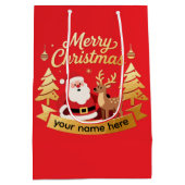 Personalized Merry Christmas Gift Bag  Medium Cadeauzakje (Achterkant)