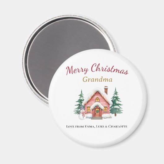 Personalized Merry Christmas Grandma Magnet (Voorkant / Achterkant)