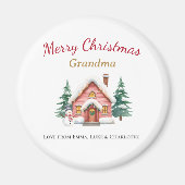 Personalized Merry Christmas Grandma Magnet (Voorkant)