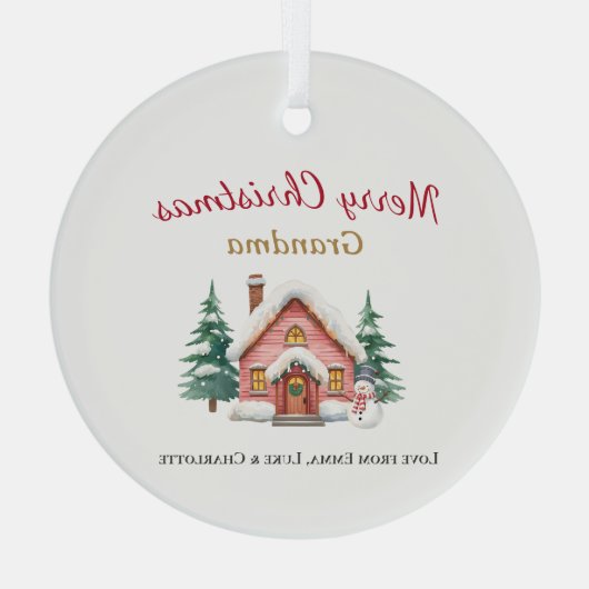 Personalized Merry Christmas Grandma Ornament (Achterkant)
