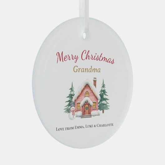 Personalized Merry Christmas Grandma Ornament (Voorkant Rechts)
