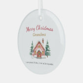 Personalized Merry Christmas Grandma Ornament (Voorkant links)