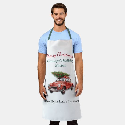 Personalized Merry Christmas Grandpa Apron Schort (Gedragen)