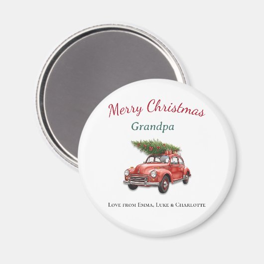 Personalized Merry Christmas Grandpa Magnet (Voorkant / Achterkant)
