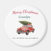 Personalized Merry Christmas Grandpa Magnet (Voorkant)