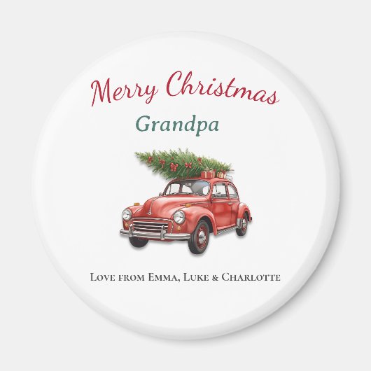 Personalized Merry Christmas Grandpa Magnet (Voorkant)