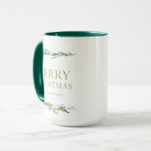 Personalized Merry Christmas Greenery Mok (Voorkant links)