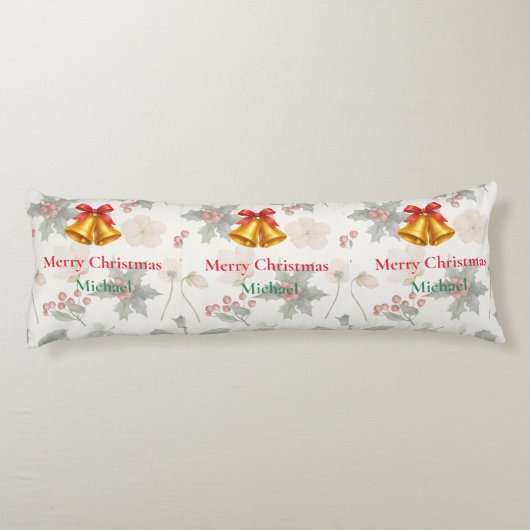 Personalized Merry Christmas Long Body Pillow Lichaamskussen (Achterkant)