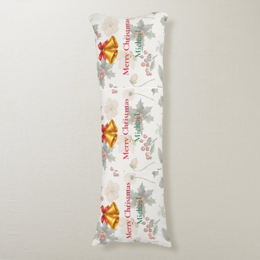 Personalized Merry Christmas Long Body Pillow Lichaamskussen (Voorkant Verticaal)