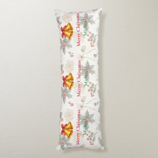 Personalized Merry Christmas Long Body Pillow Lichaamskussen (Achterkant (Verticaal))