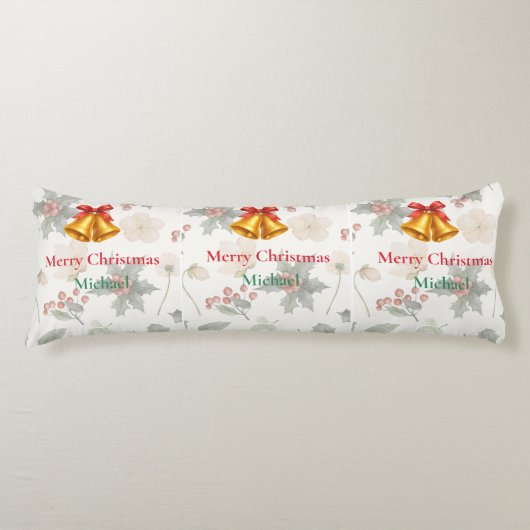Personalized Merry Christmas Long Body Pillow Lichaamskussen (Voorkant)