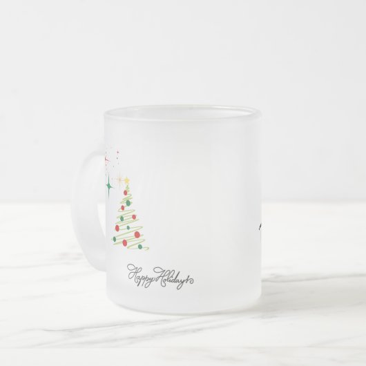 Personalized Merry Christmas Mug Matglas Koffiemok (Voorkant links)
