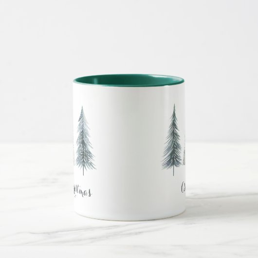 Personalized Merry Christmas Mug with Tree Design  Mok (Midden)