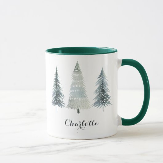 Personalized Merry Christmas Mug with Tree Design  Mok (Rechts)