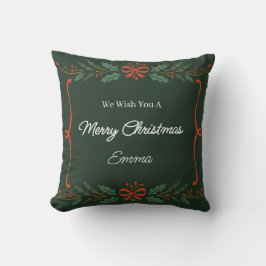 Personalized Merry Christmas Name Holiday Pillow Kussen