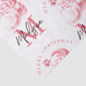 Personalized Merry Christmas Pink Santa Monogram Tissuepapier (Detail)