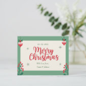 Personalized Merry Christmas Postcard Briefkaart (Staand voorkant)