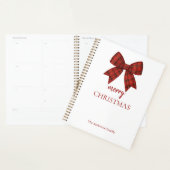 Personalized Merry Christmas | Red Plaid Bow Planner (Display)