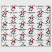 Personalized Merry Christmas Santa Claus Soccer    Cadeaupapier (Vlak)