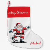 Personalized Merry Christmas Santa Claus Soccer    Kleine Kerstsok (Voorkant)