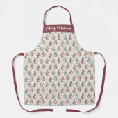 Personalized Merry Christmas Snowman Apron Schort (Voorkant)