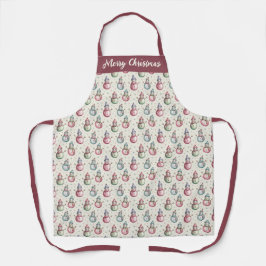 Personalized Merry Christmas Snowman Apron Schort