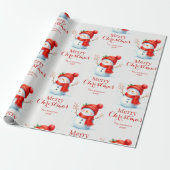 Personalized Merry Christmas Snowman Custom Year Cadeaupapier (Uitgerold)