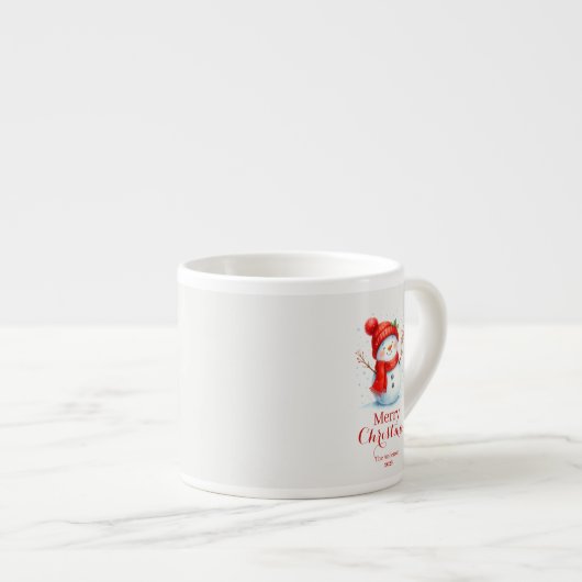 Personalized Merry Christmas Snowman Custom Year  Espresso Kop (Voorkant rechts)